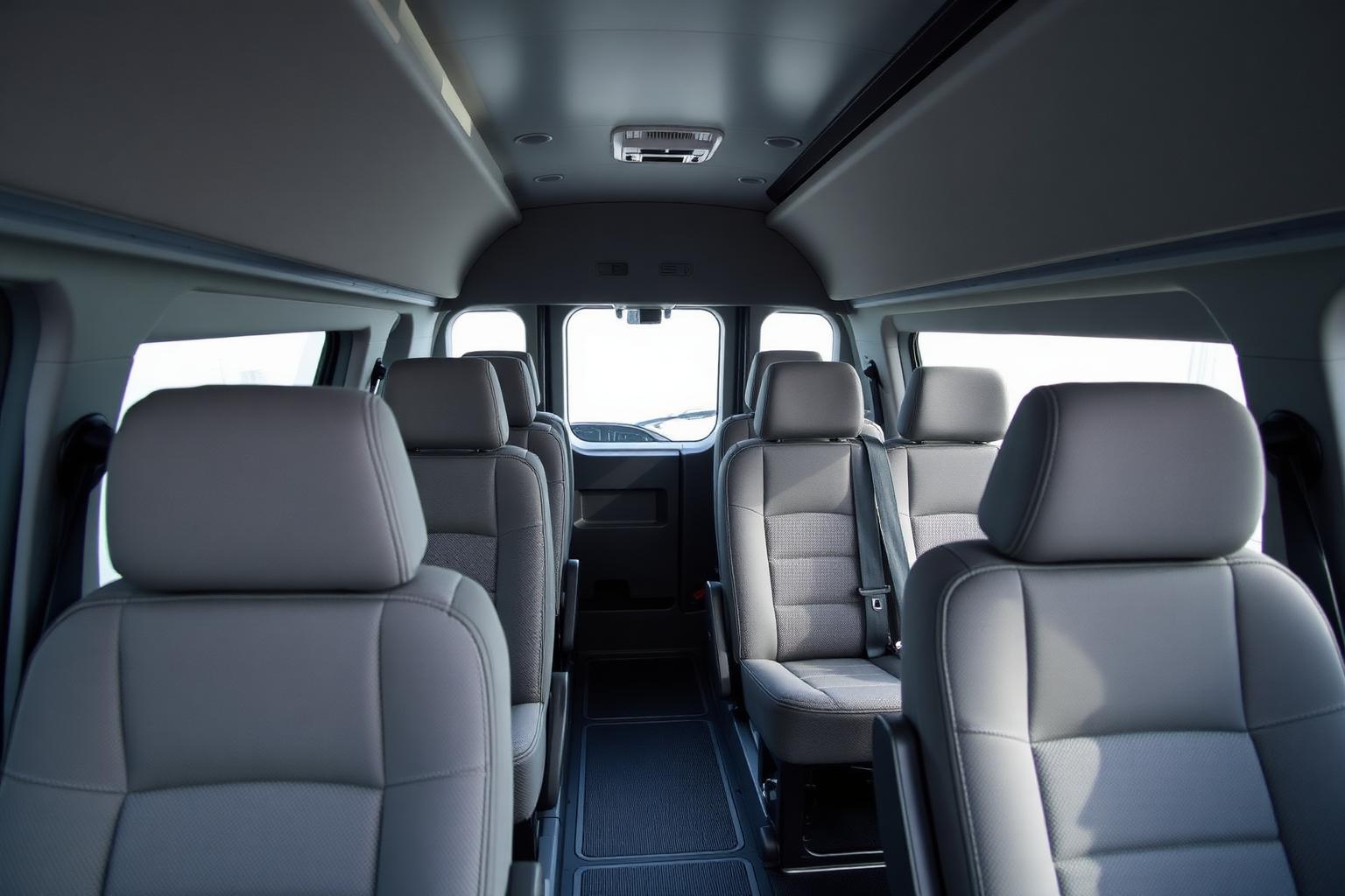 Interior de pasajeros de la Nissan Urvan